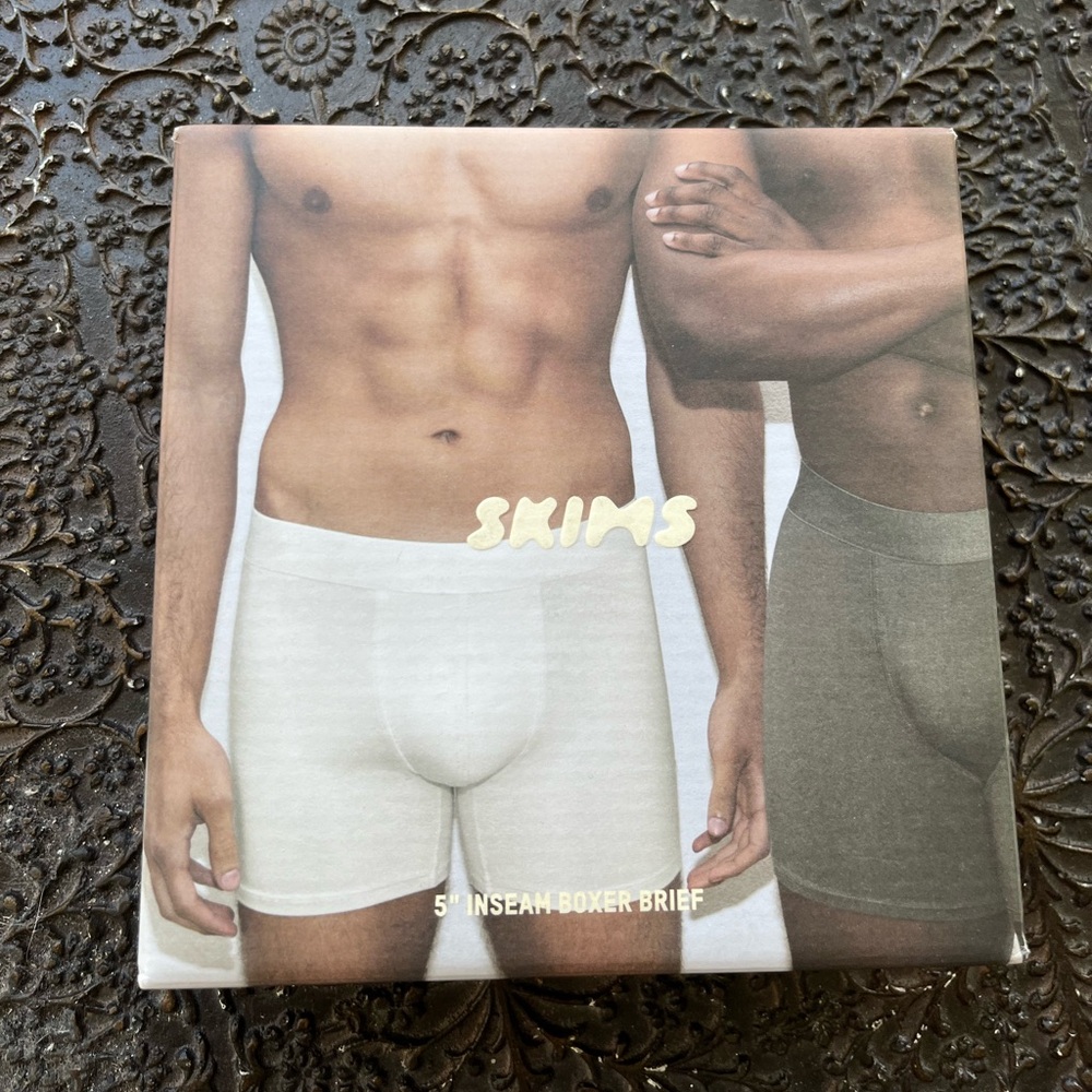 SKIMS MENS 3 PACK 5” INSEAM BOXER BRIEF GUNMETAL MULTI S - Picture 8 of 9